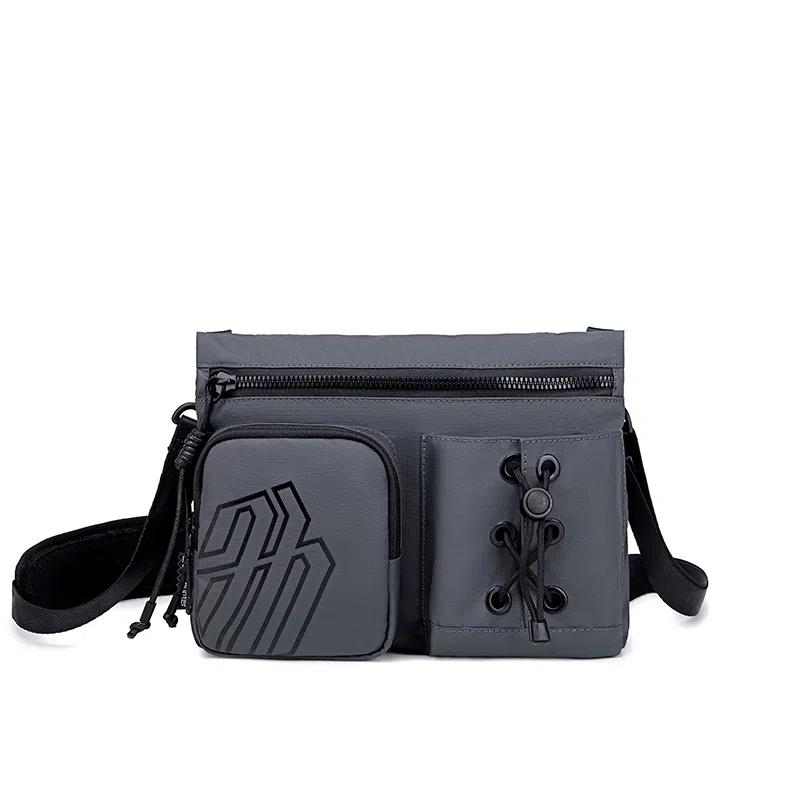 北极猎人 潮牌骑行休闲时尚 涤纶 斜挎包 男女同款情侣款 黑色/灰色/蓝色