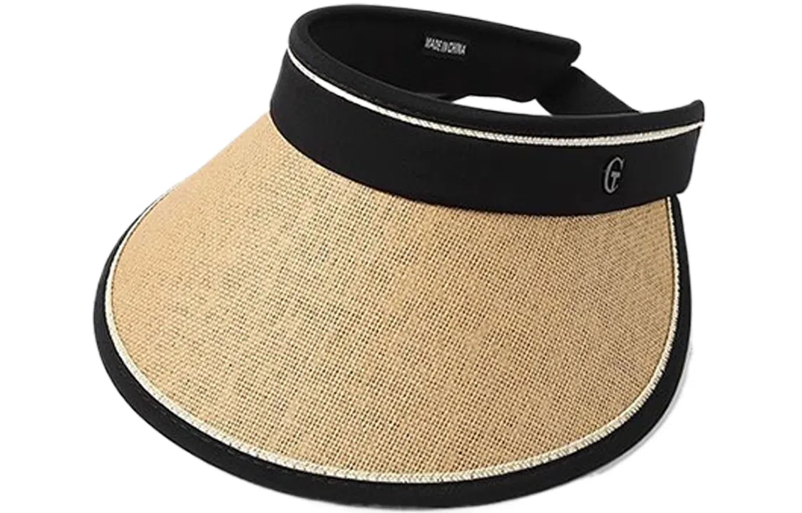 优幽兰 时尚百搭小众设计感大脸显小大头围 通勤韩版潮流休闲黑胶户外大帽檐骑车防紫外线 草编 防晒帽 女款