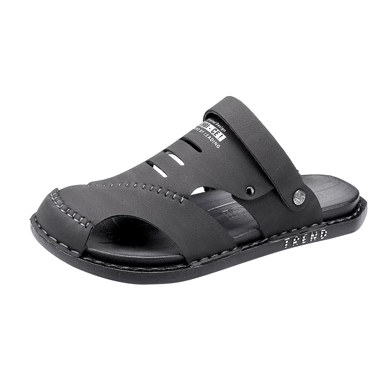 潮泽 合成皮 时尚百搭 沙滩凉鞋 男女同款