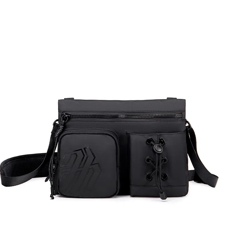 北极猎人 潮牌骑行休闲时尚 涤纶 斜挎包 男女同款情侣款 黑色/灰色/蓝色