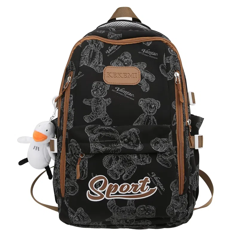 行途 高颜值学生大容量初高中大容量潮流印花学院风尼龙双肩包 男女同款 多色