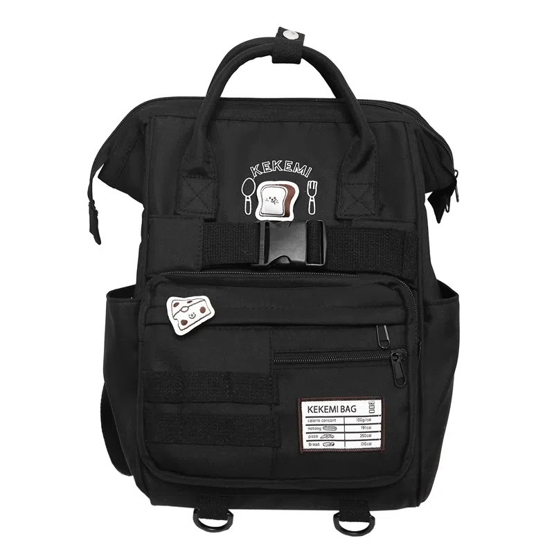 行途 百搭学院风高颜值 尼龙 双肩包 常规 女款 黑色/白色/黄色