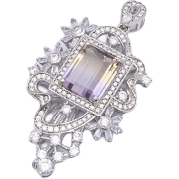 阿黛丽 紫黄晶 水晶 玉石吊坠 女款