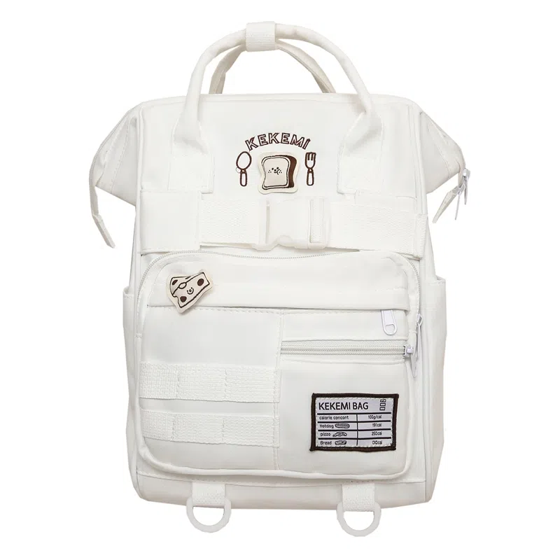 行途 百搭学院风高颜值 尼龙 双肩包 常规 女款 黑色/白色/黄色