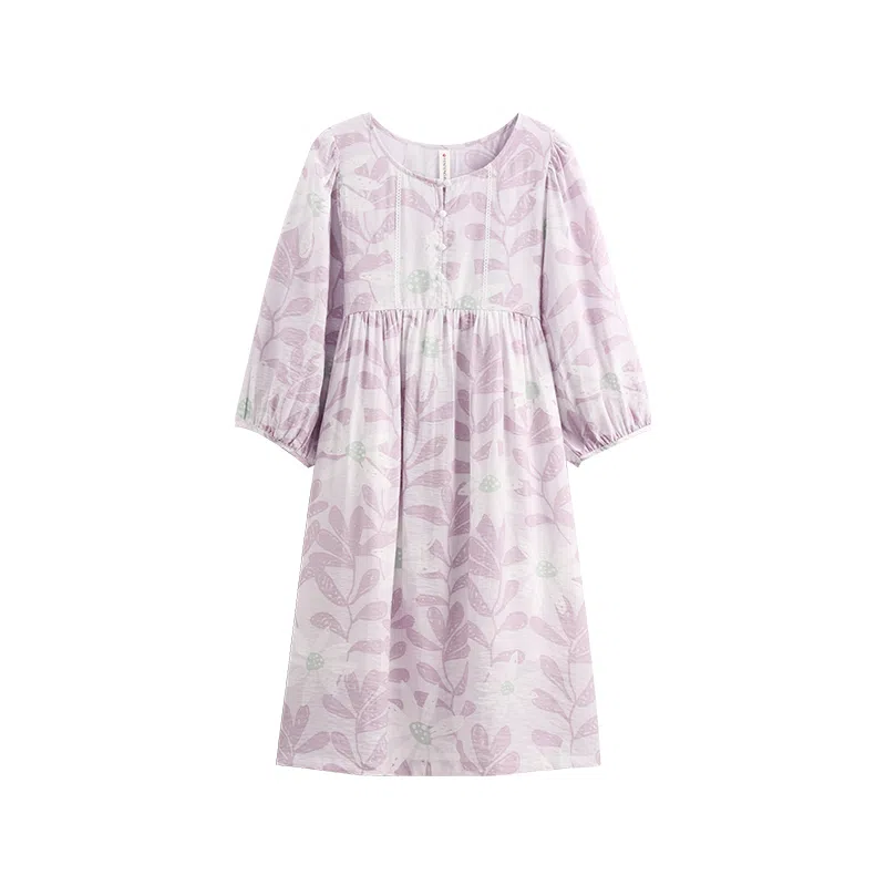 芬腾 宽松休闲圆领睡裙 女款 浅紫