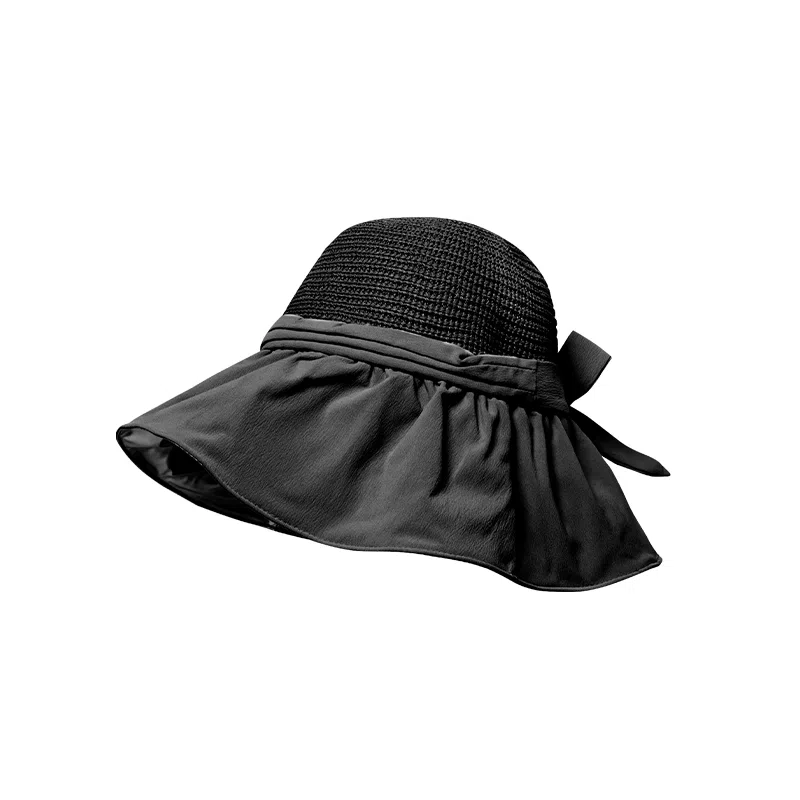 纳兰杜 简约百搭潮流大帽檐太阳帽显脸小遮阳防紫外线户外旅游出行 织物 防晒帽 女款