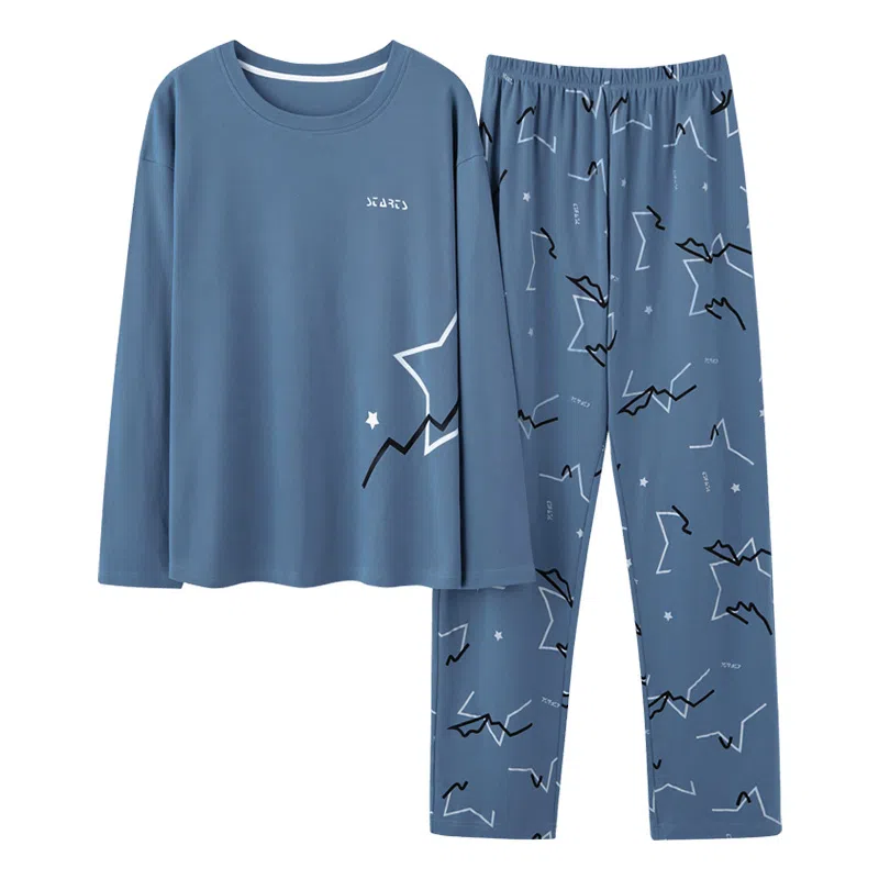 欧迪芬 时尚舒适休闲简约睡衣套装 男款 藏青色