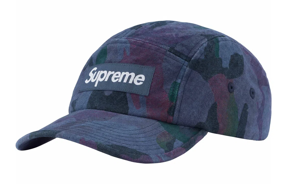 Supreme Washed Canvas Camp Cap Blue