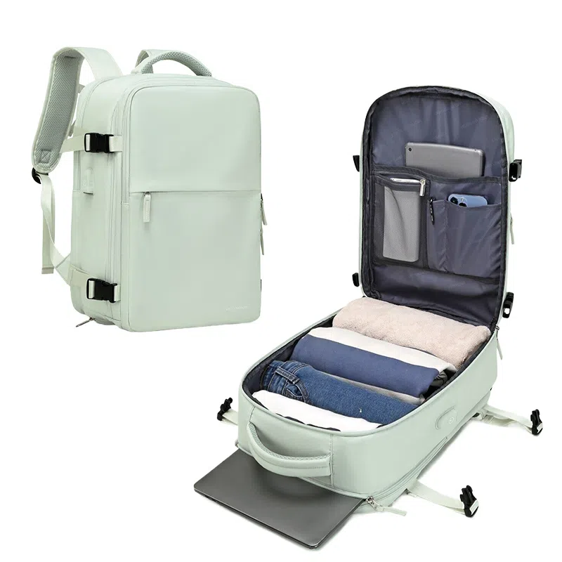 维多利亚旅行者 干湿分离多功能大容量出差独立鞋仓休闲时尚 涤纶 电脑包双肩包背包 常规 男女同款情侣款 绿色/米色/黑色