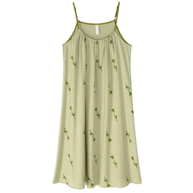 歌倩雅 纯棉薄款甜美纯欲风睡裙 女款