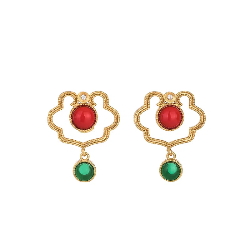 彤彤兔 简约轻奢高级感 国潮风小巧 铜 耳环 女款