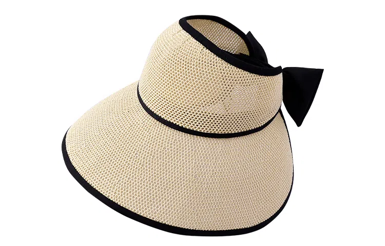 纳兰杜 大帽檐遮阳户外防紫外线空顶帽出行通勤显脸小太阳帽 织物 防晒帽 女款 米色