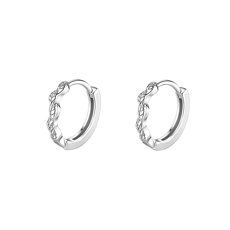 百年传琪 轻奢小众高级感耳圈耳饰 足银 耳环 女款