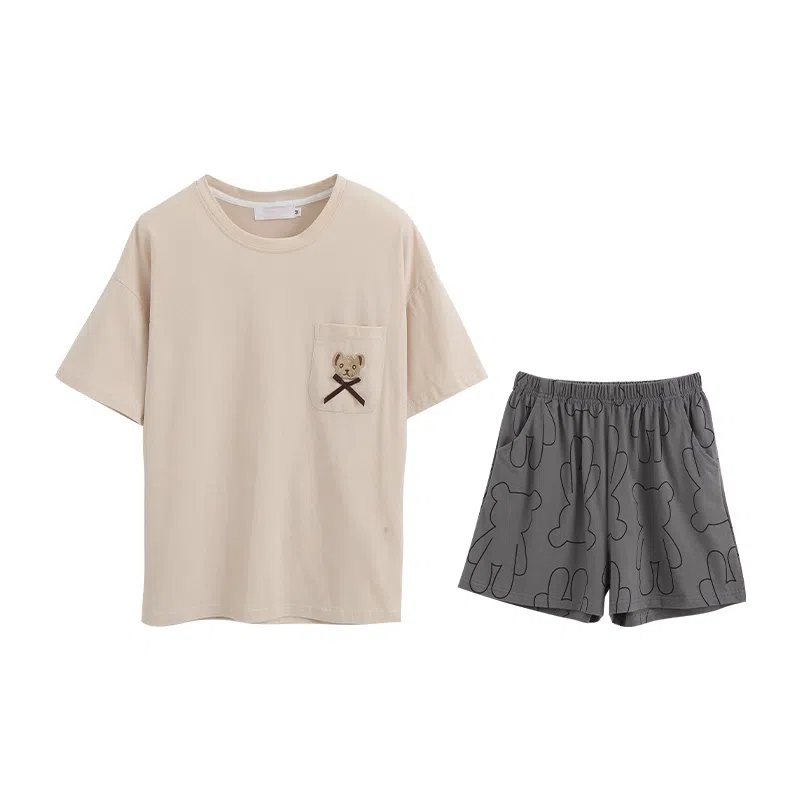 Huggy Kissy Printed Crewneck Short Sleeve Pajama Set