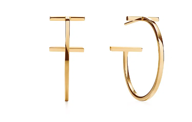 Tiffany & Co. Tiffany T Series 18K Gold Hoop Earrings Medium