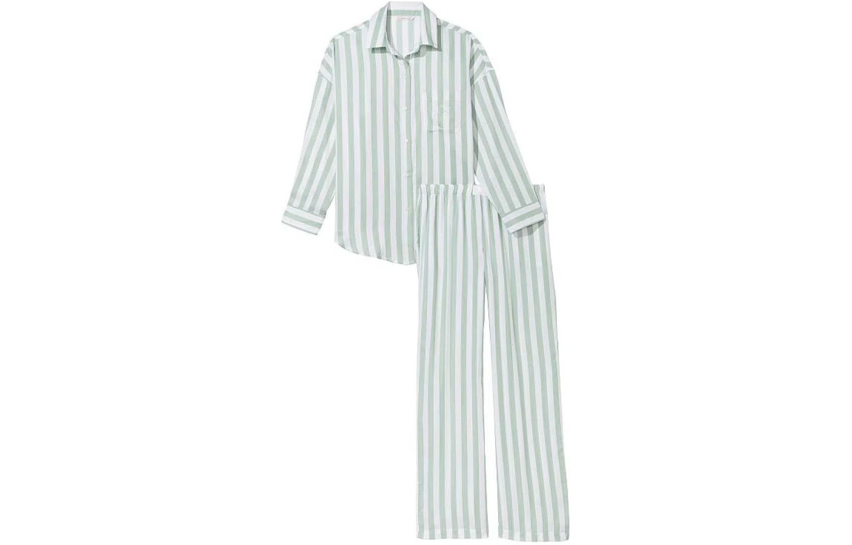 Victoria's Secret Modal-Cotton Long Pajama Set Green