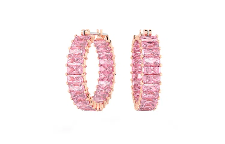 Swarovski Matrix Rose Gold Hoop Earrings