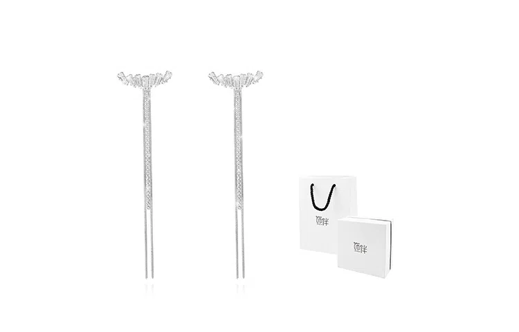 饰伴 欧美轻奢长款翅膀流苏 显脸瘦高级感气质耳饰 耳环 女款