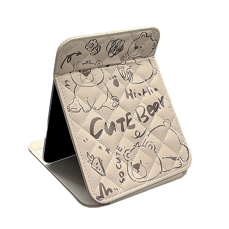 姝娈 可爱折叠镜子学生宿舍可折叠梳妆台化妆镜台式桌面可立办公室桌上便携 实用