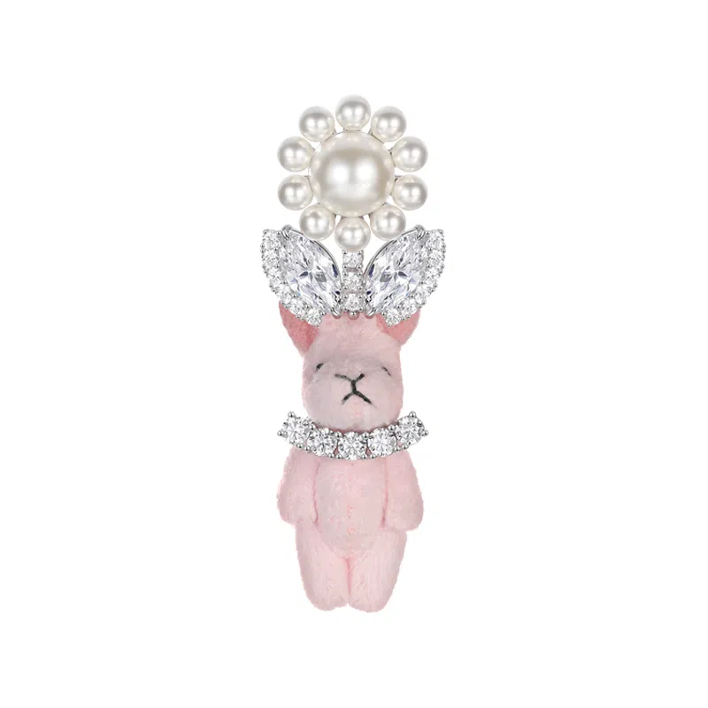 YVMIN Paradise Series Pearl Flower Bunny Ear Earring