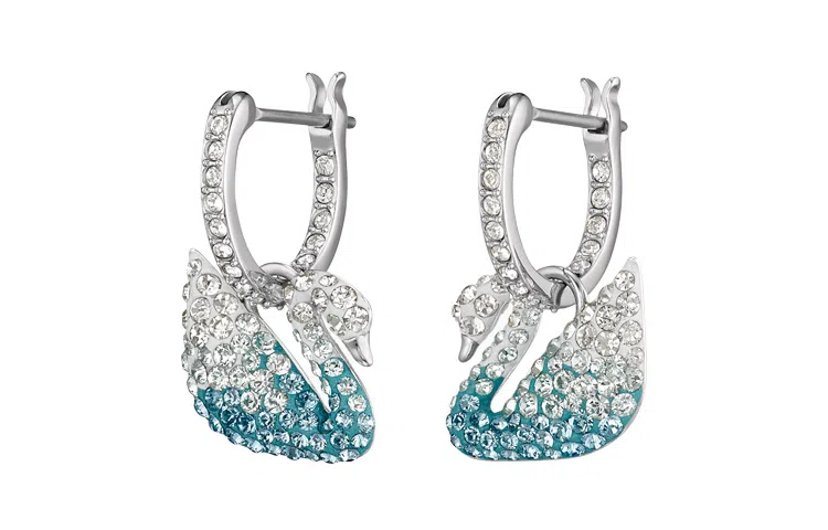 Swarovski Iconic Swan Earrings Blue