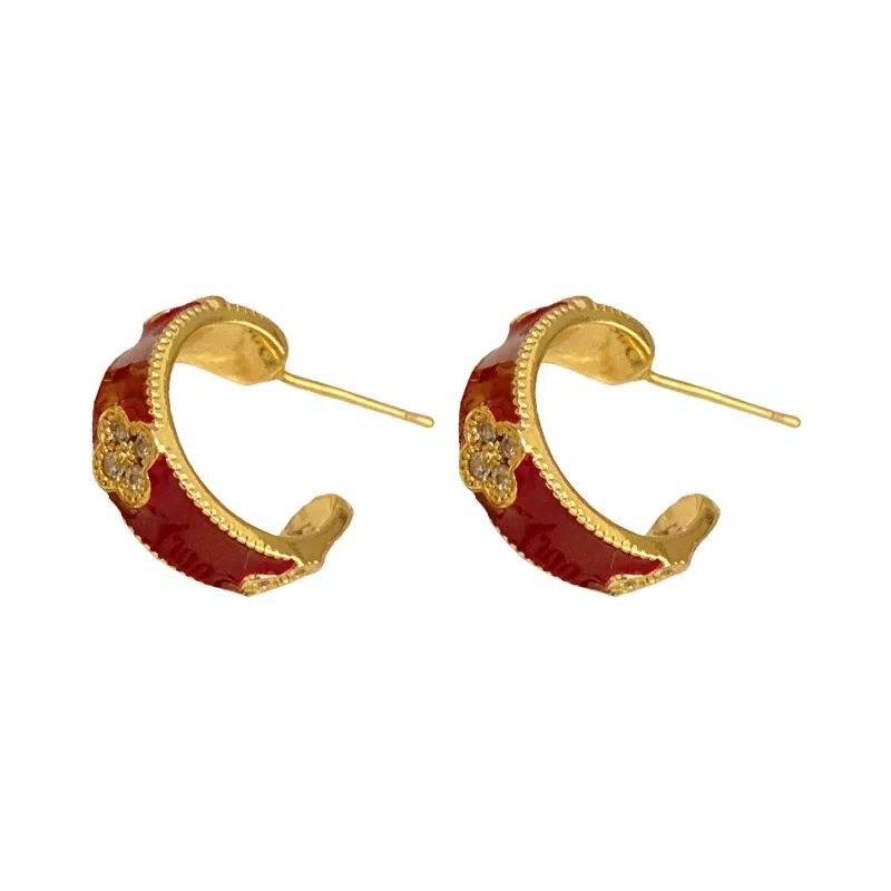 NATURALLYJOJO Vintage Clover Earrings Copper