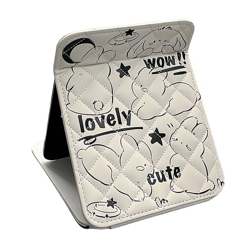 姝娈 可爱折叠镜子学生宿舍可折叠梳妆台化妆镜台式桌面可立办公室桌上便携 实用