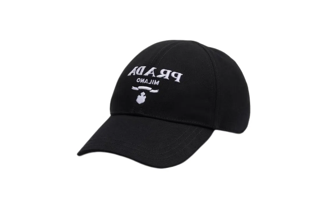 Prada Embroidered Logo Cap Black