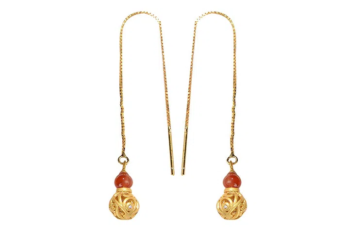 蒂尼诗 复古葫芦气质 玛瑙 耳环 女款