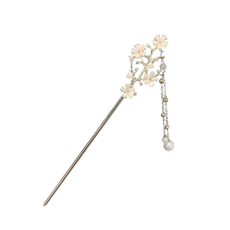 彤彤兔 花盘发古风 汉服 一字 简约日常金步摇 发簪 女款