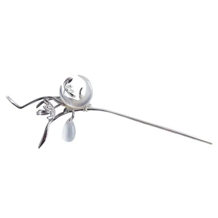 指尖瑰宝 骨兰月亮兰花宫廷古风汉服 发簪 女款