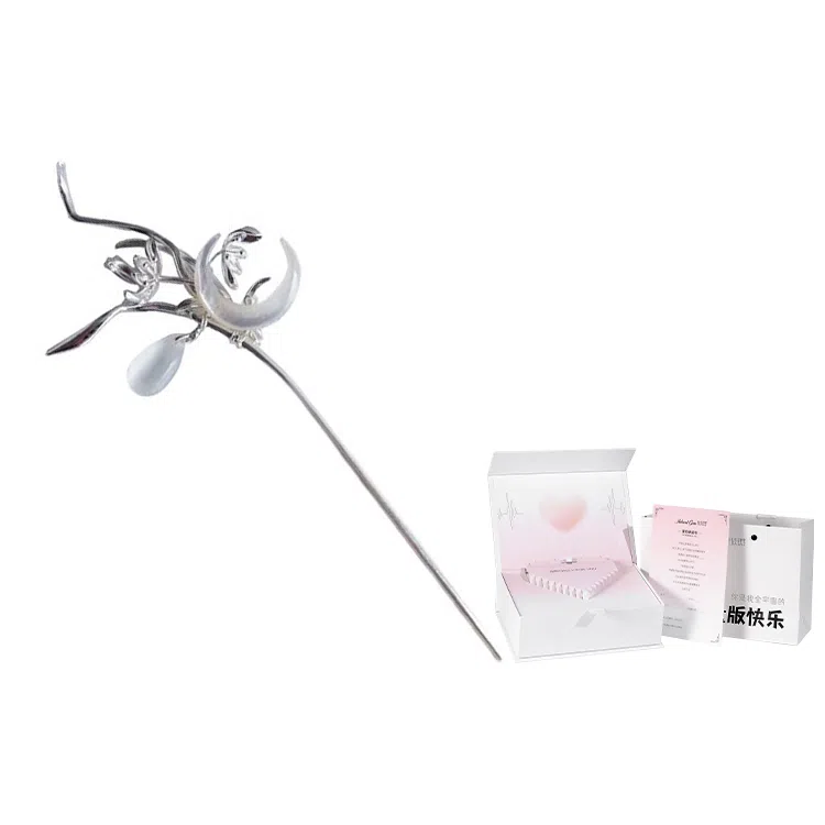 指尖瑰宝 骨兰月亮兰花宫廷古风汉服 发簪 女款