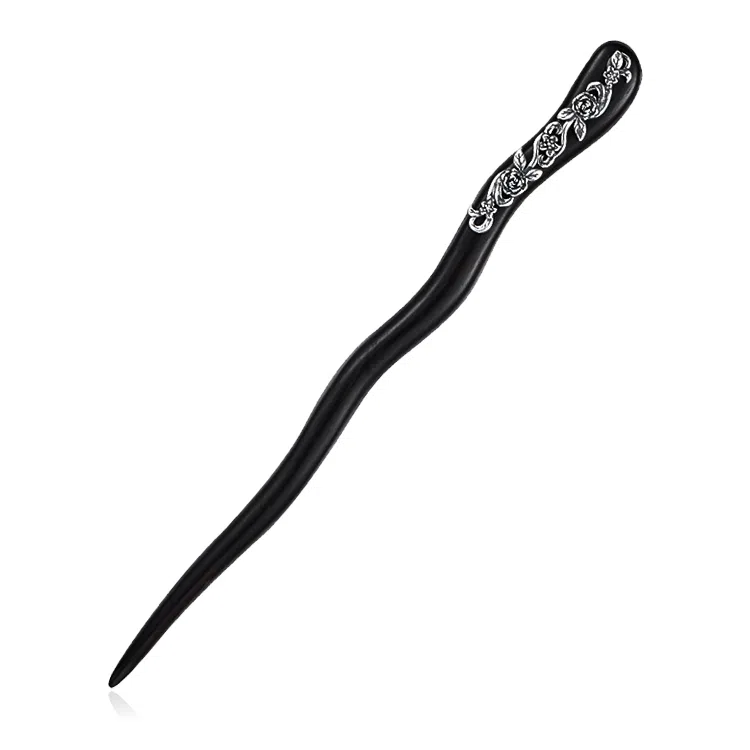 华髻 中国风玫瑰花古风头饰 现代国潮 日常盘发 简约气质 小众设计 发簪 女款 礼物