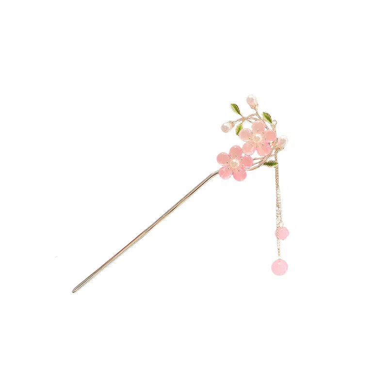 彤彤兔 桃花流苏古风盘发步摇 发簪 女款