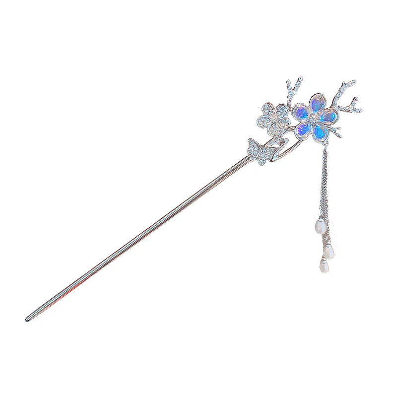 彤彤兔 中式合金冷淡风花朵流苏盘发 发簪 女款