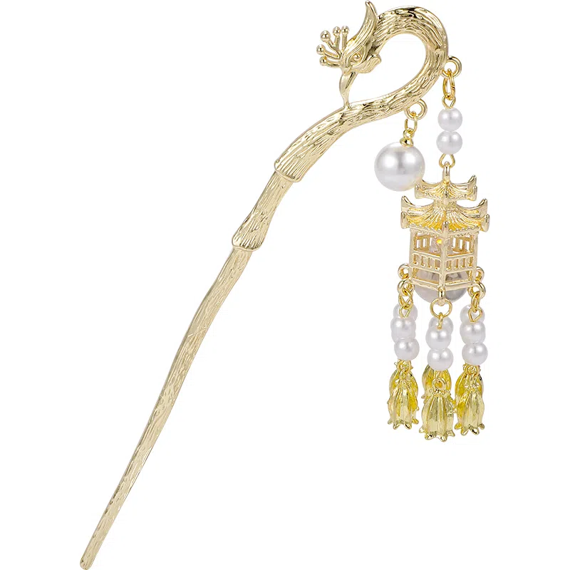 秦福炫 宫灯流苏 高级感步摇古风汉服旗袍头饰盘发 发簪 女款