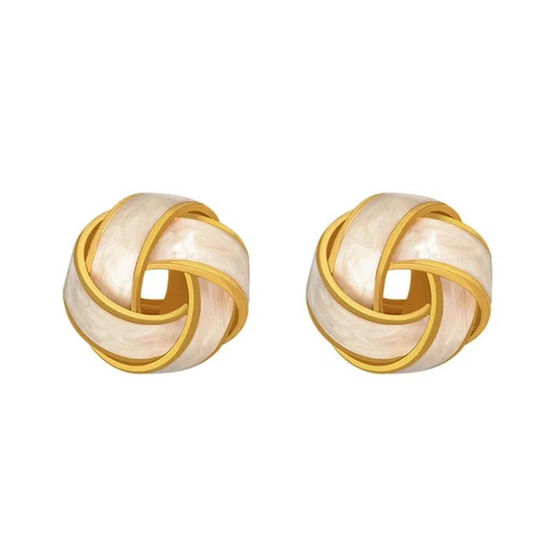 彤彤兔 复古编织球 个性糖果色 锌合金 耳环 女款