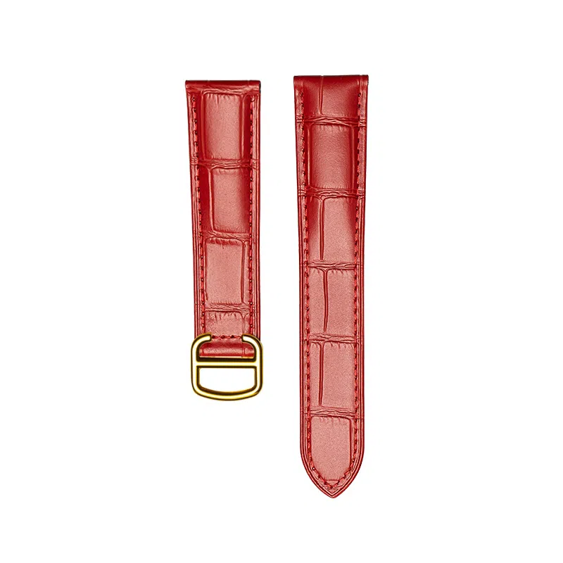 万晨 手表表带适用于卡地亚伦敦坦克系列手表带牛皮替换表带真皮腕带精钢表扣 柔软耐用 棕色 黑色多尺寸 可选 男女同款通用