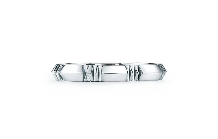Tiffany & Co. Atlas X Narrow Ring 18K White Gold 3mm