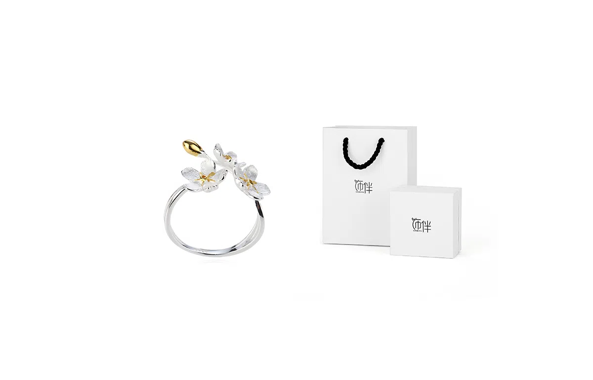 饰伴 轻奢小众设计感繁花似锦 小清新 勿忘我花朵 设计 戒指 女款