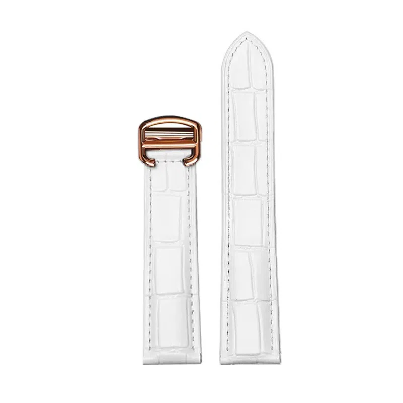 万晨 手表表带适用于卡地亚伦敦坦克系列手表带牛皮替换表带真皮腕带精钢表扣 柔软耐用 棕色 黑色多尺寸 可选 男女同款通用