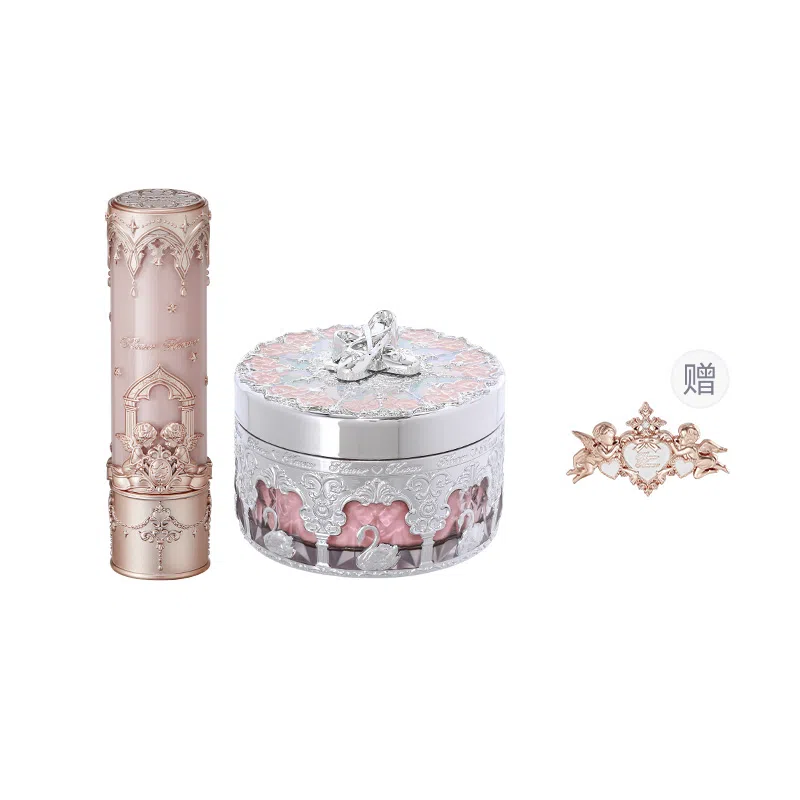 花知晓 百搭套组彩妆套装 易上色持久哑光定妆 口红+蜜粉赠发夹