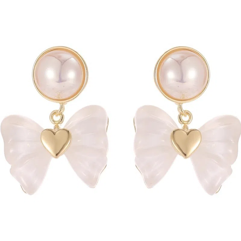 彤彤兔 法式蝴蝶结小众气质大气 合金 耳环 女款