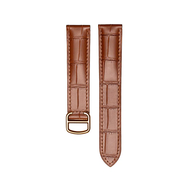 万晨 手表表带适用于卡地亚伦敦坦克系列手表带牛皮替换表带真皮腕带精钢表扣 柔软耐用 棕色 黑色多尺寸 可选 男女同款通用