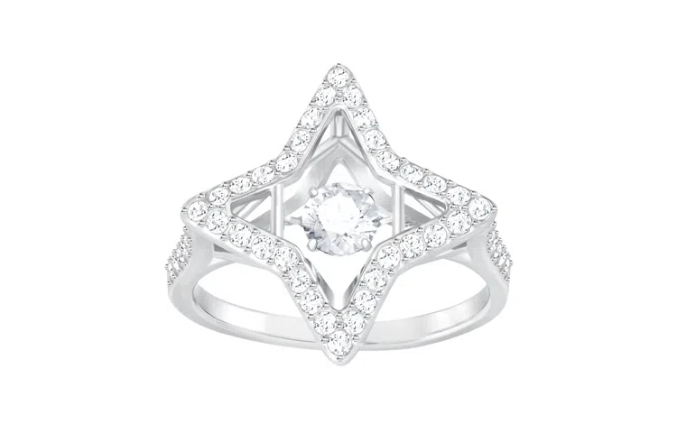 Swarovski Classic Sparkling Cross Ring Silver