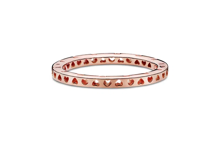 Pandora Signature Heart Ring Rose Gold