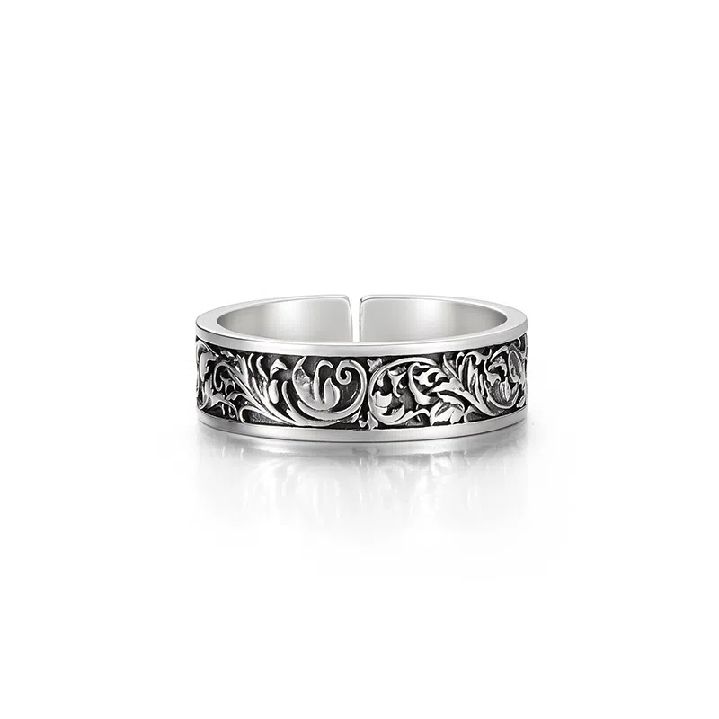 IDEAGEMER Tang Grass Ring 925 Silver