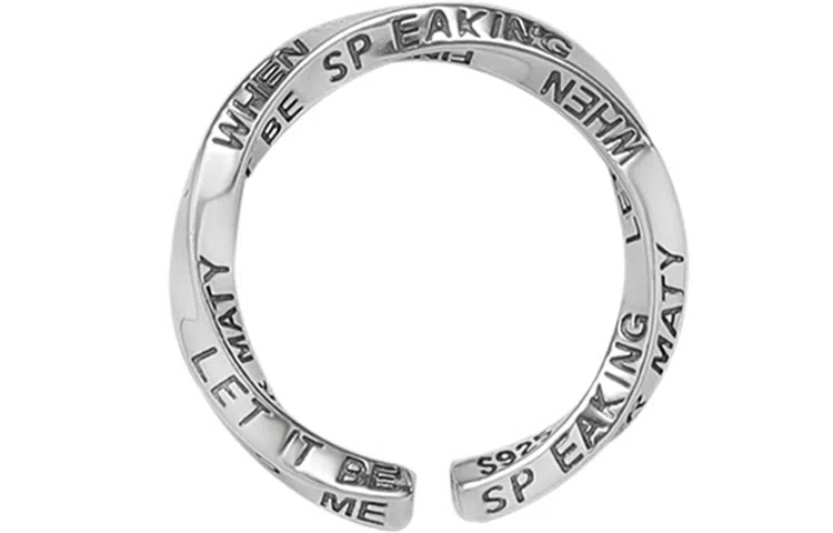 MAGICPOLE Mobius Ring Graffiti Adjustable Silver Ring