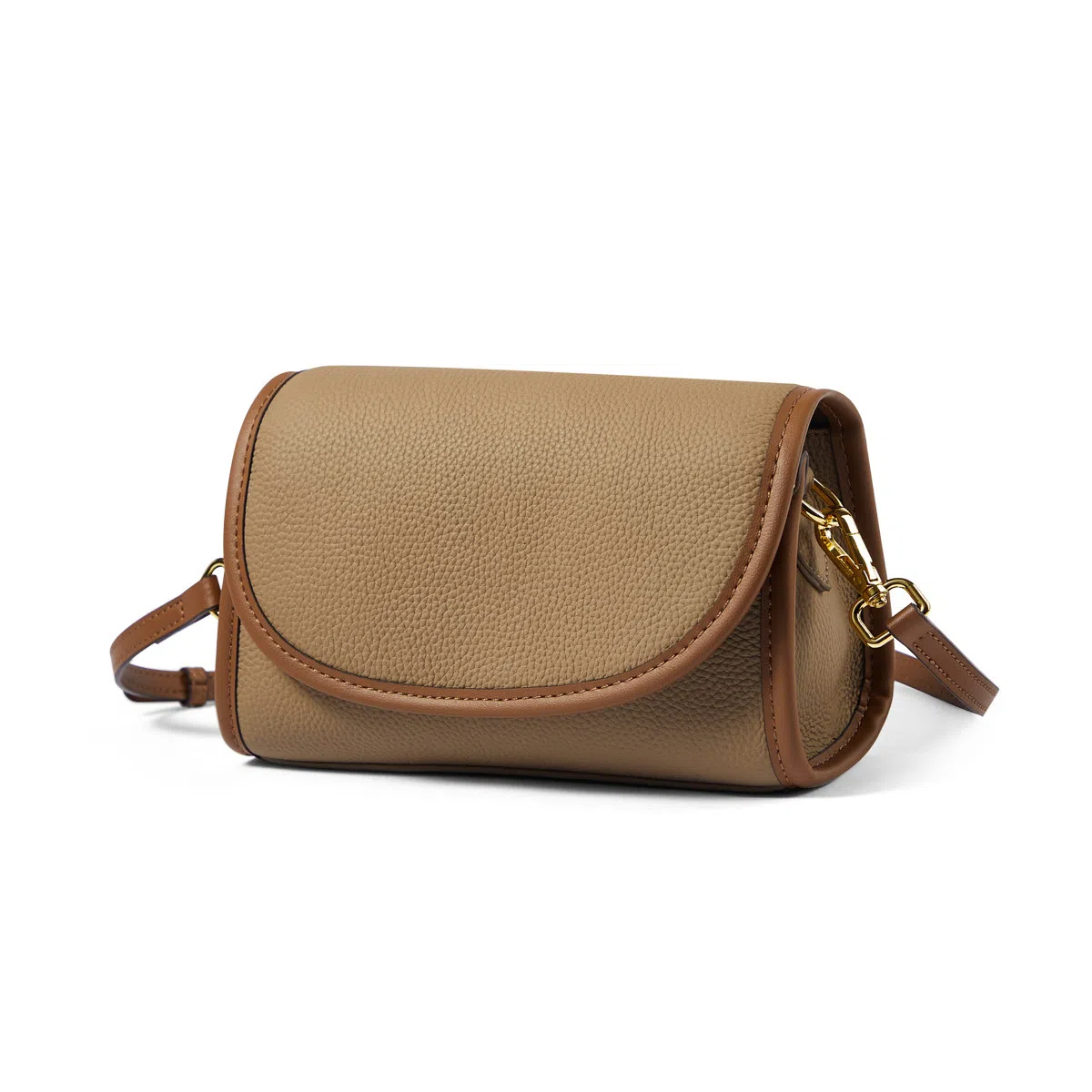 简约休闲手机包女式斜挎包 牛皮 单肩包 女款 大象灰/奶昔白