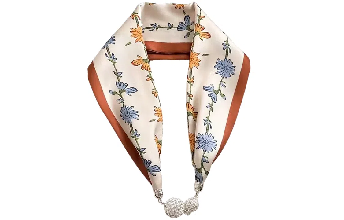 优幽兰 小众设计感 磁吸气质优雅舒适简约高颜值印花温柔典雅 丝巾小领巾 女款